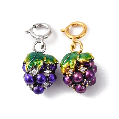 925 подвесные украшения из стерлингового серебра с кубическими цирконами и эмалью, винограды