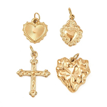 304 подвески из нержавеющей стали, с целью перехода в кольце, амулет крест/сердце