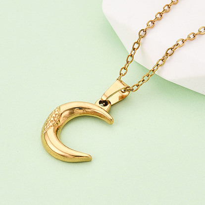 304 подвесные из нержавеющей стали ожерелья, серп, ионное покрытие (ip)