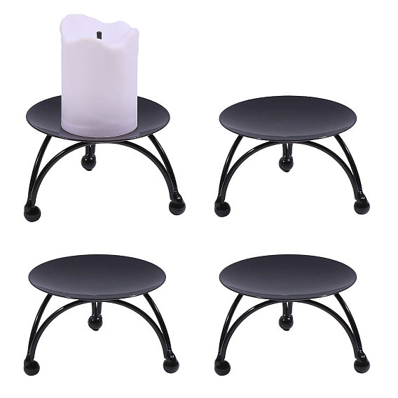 Iron Candle Holder, Flat Round