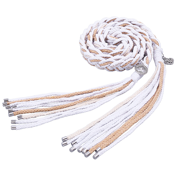 Cotton Cord Composite Board Wrist Corsages for Wedding, Party Decorations, with Alloy Pendant