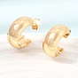 201 Stainless Steel Stud Earrings, Half Hoop Earrings, with 304 Stainless Steel Pin, PVD Vacuum Plating