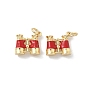 Brass Enamel Pendants, Telescope Charms, with Jump Rings, Rack Plating, Real 18K Gold Plated, Lead Free & Cadmium Free, Long-Lasting Plated