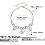Summer Beach 316 Surgical Stainless Steel Micro Pave Clear Cubic Zirconia & Plastic Pearl Charm Bracelets for Women