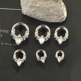 316l хирургическая нержавеющая сталь кристалл горный хрусталь каплевидные беруши калибры, Винтовой туннельный ушной расширитель для мужчин и женщин