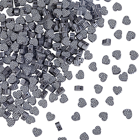 300 бусины из полимерной глины ручной работы., сердце с тартаном