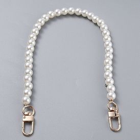 Bag Chain Straps, with ABS Plastic Imitation Pearl Beads and Light Gold Zinc Alloy Swivel Clasps, for Bag Replacement Accessories