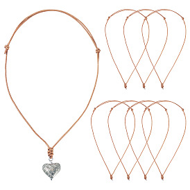 20шт. регулируемый шнур из коровьей кожи для изготовления ожерелий, с 304 кольцами из нержавеющей стали