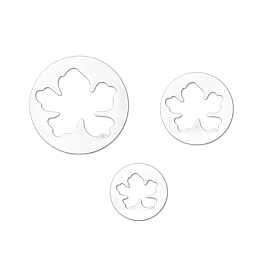 PP Plastic Cookie Cutter Set, Biscuit Fondant Cutters, Round with Flower Pattern