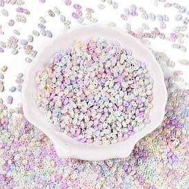 Opaque Colours Luster Glass Seed Beads, Dyed, 2-Hole, Oval