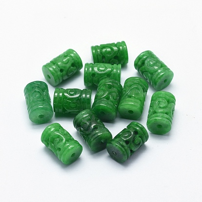 Natürliche Jade aus Myanmar / Burmese Jade, gefärbt, Kolumne