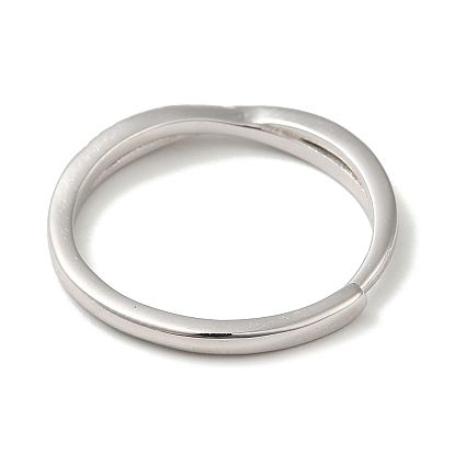 Регулируемые кольца из чистого серебра с родиевым покрытием и прозрачным цирконием с микропаве для женщин