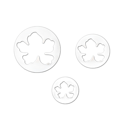 PP Plastic Cookie Cutter Set, Biscuit Fondant Cutters, Round with Flower Pattern