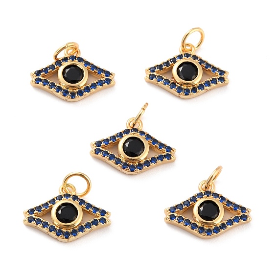 Латунные подвески из кубического циркония с микропаве, долговечный, без свинца, без никеля и без кадмия, глаз