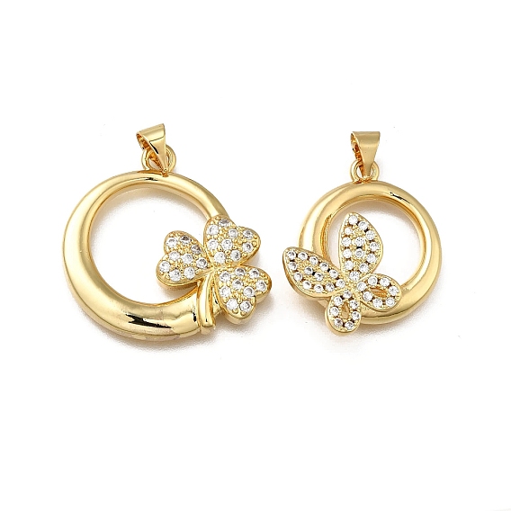 Латунные микро проложить кубического циркония подвески, плоско-круглые, без кадмия и без свинца, стойки покрытие, долговечный, реальный 18 k позолоченный