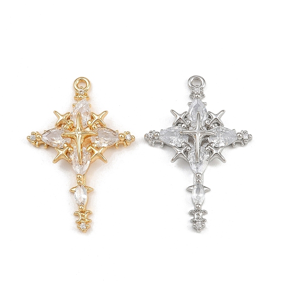 Латунные микро проложить кубического циркония подвески, звезда