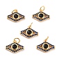 Латунные подвески из кубического циркония с микропаве, долговечный, без свинца, без никеля и без кадмия, глаз