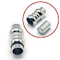 304 Stainless Steel Magnetic Clasps with Glue-in Ends, Column, 20x10mm, Hole: 6mm