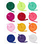 12Pcs 12 Colors Flat Fiber Replacement Drawstring Cords, with Alloy Cord Ends, for Sports Pants, Sweatpants, Sweaters, Jackets, Hoodies