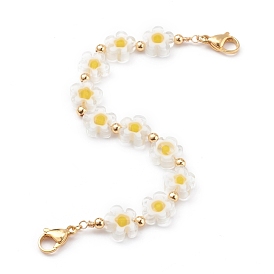 Стеклянный цветок из бисера чехол для телефона цепочка, Ремешок для мобильного, для украшения чехла для телефона своими руками, белые