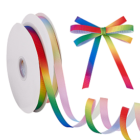 2 рулоны 2 цветная полиэфирная лента с градиентом цвета, плоская лента цвета радуги, для ювелирных изделий, ремесленное производство