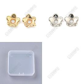 1000pcs 2 couleurs capuchons de perles en plastique ccb, Flower 5 pétales