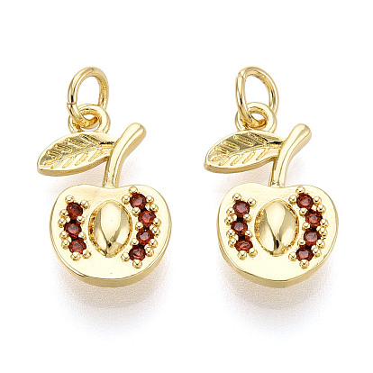 Латунные микро проложить кубического циркония подвески, без кадмия, без никеля и без свинца, вишня, с целью перехода в кольце