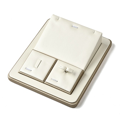 Прямоугольный поднос для ювелирных изделий из искусственной кожи, ожерелья кольца подвески ювелирные изделия органайзер держатель