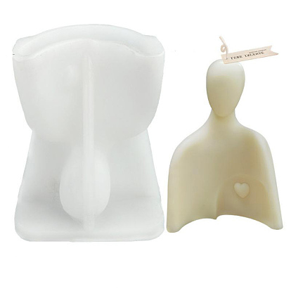 Moules de statue de buste en silicone, bougie d'amour du père, bricolage, pour la fabrication de bougies parfumées de sculpture de demi-corps