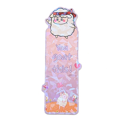 20 Sheets Laser Cute Paper Bookmark, Homophonic Bookmarks for Booklover, Rectangle with Animal Pattern