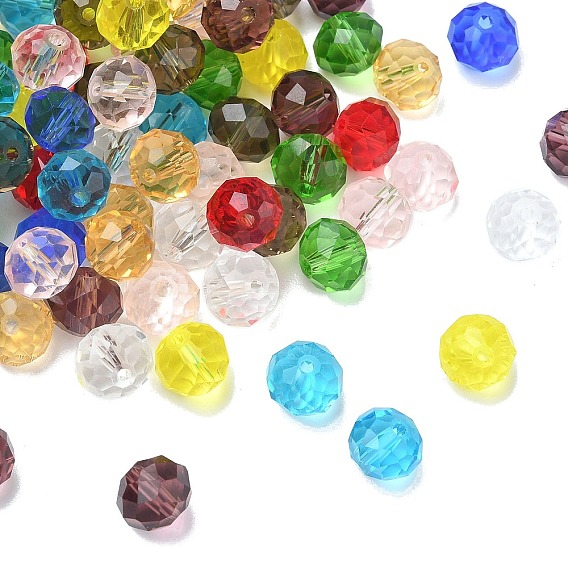 Граненые прозрачные стеклянные бусины rondelle