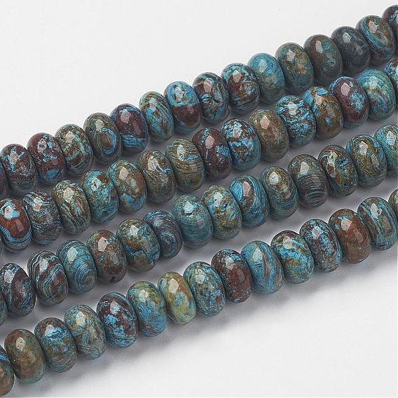 Natural Chrysocolla Beads Strands, Dyed & Heated, Rondelle