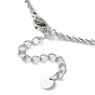Rings 304 Stainless Steel with Rhinestone Pendant Necklace with Rolo Chains