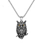 Collares con colgantes de animales de acero inoxidable vintage para hombre, plata antigua y oro