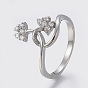 304 Edelstahl Fingerringe, mit Zirkonia