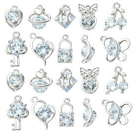 20 шт 10 подвески из сплава, с пластиковыми стразами, разнообразные