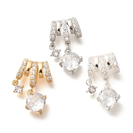 Латунные микро проложить кубического циркония подвески, без кадмия, без никеля и без свинца, круглые подвески