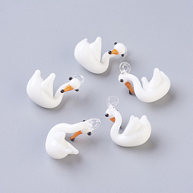 Manuelle Lampwork Anhänger & Charms, Schwan
