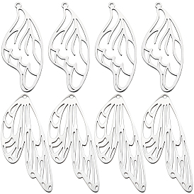 12 шт 2 стиль 201 подвески из нержавеющей стали, лазерная резка, крыло