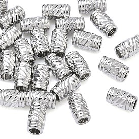SHEGRACE Brass Beads, Cadmium Free & Nickel Free & Lead Free, Textured Column