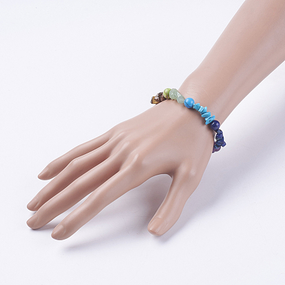 Chakra Jewelry, Natural & Synthetic Gemstone Stretch Bracelets, Chips & Round