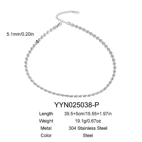Ожерелья из нержавеющей стали для унисекс, цвет нержавеющей стали