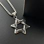 Ожерелье с подвеской в виде звезды Давида в стиле панк из нержавеющей стали для модных студентов и пар