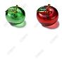 2Pcs 2 Colors Apple Glass Home Ornaments, with Alloy Enamel Findings, for Christmas Home Car Display Decoration