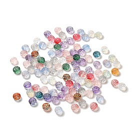 Transparent Glass Beads, Flat Round