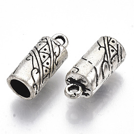 Tibetan Style Alloy Cord Ends, Cadmium Free & Lead Free, Textured, Column