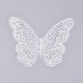 Computerized Embroidery Cloth Iron on/Sew on Patches, Costume Accessories, Paillette Appliques, Butterfly