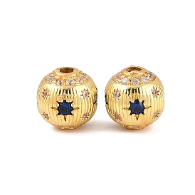 Латунные микро проложить кубического циркония бусы, круглые, долговечный, стойки покрытие