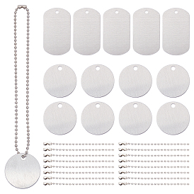 DIY Necklaces Making Kits, with Aluminum Pendants, Blank Tags, Iron Ball Bead Chains with Ball Chain Connectors