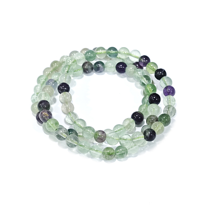 Natural Fluorite Round Beads Stretch Bracelets